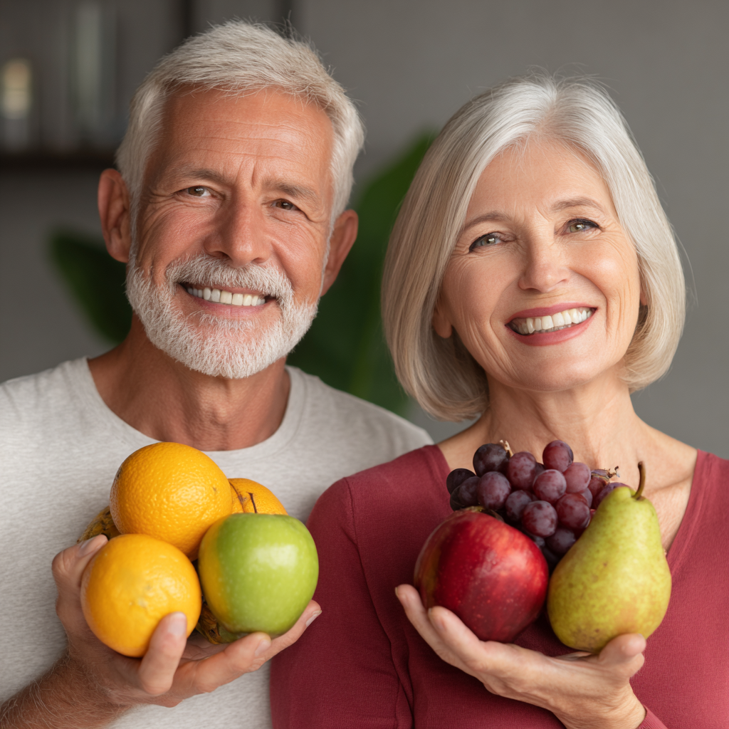 Двойка в началото на 60-те години празнува здравословни резултати с пресни плодове